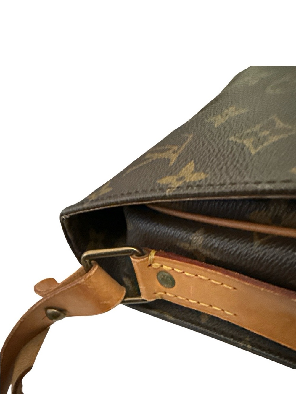 Louis Vuitton Monogram Cartouchiere Crossbody Vintage Brown Leather Shoulder Bag - Picture 15 of 16